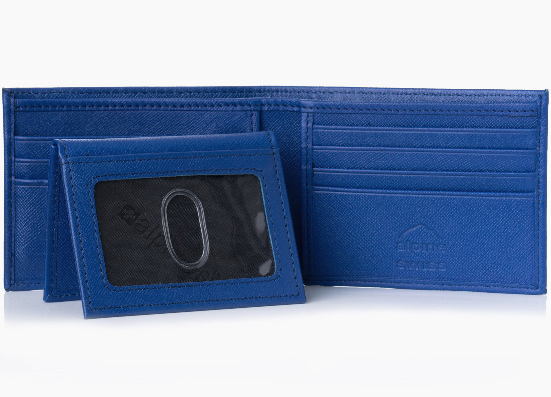 Alpine Swiss Mens Wallet Genuine Leather Removable ID Card Case Bifold